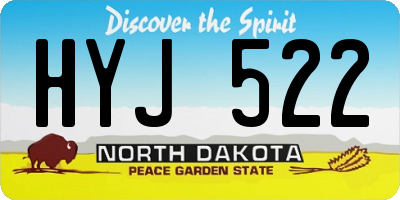 ND license plate HYJ522