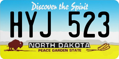 ND license plate HYJ523