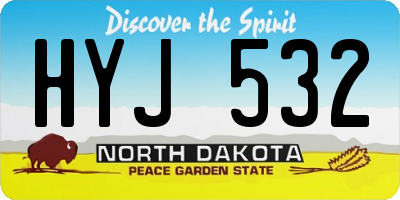 ND license plate HYJ532