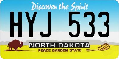 ND license plate HYJ533