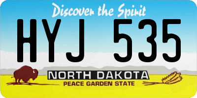 ND license plate HYJ535