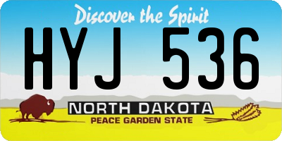 ND license plate HYJ536