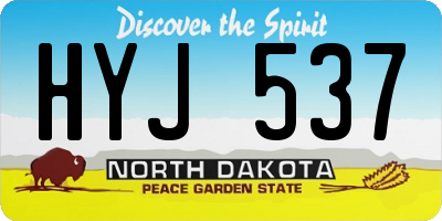 ND license plate HYJ537