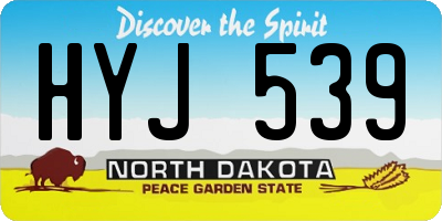 ND license plate HYJ539