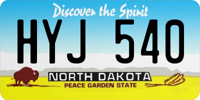 ND license plate HYJ540