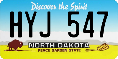ND license plate HYJ547