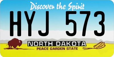 ND license plate HYJ573