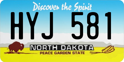 ND license plate HYJ581