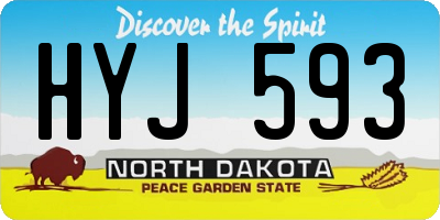 ND license plate HYJ593
