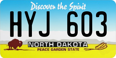 ND license plate HYJ603