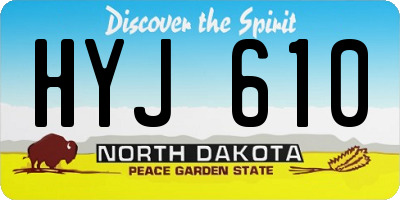 ND license plate HYJ610