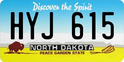 ND license plate HYJ615