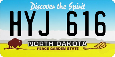 ND license plate HYJ616