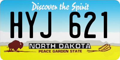 ND license plate HYJ621