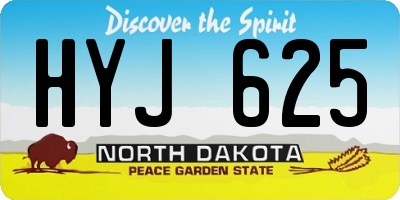 ND license plate HYJ625