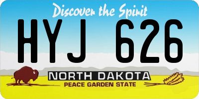 ND license plate HYJ626