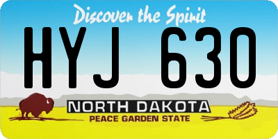 ND license plate HYJ630