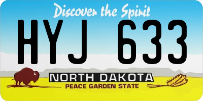 ND license plate HYJ633