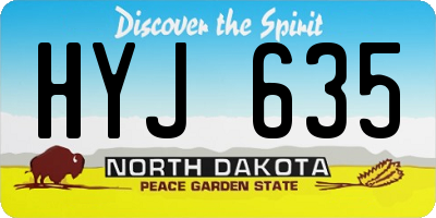 ND license plate HYJ635