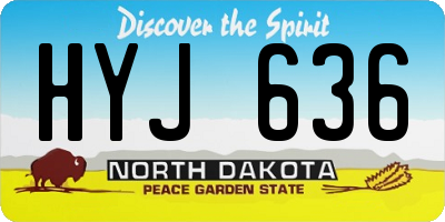 ND license plate HYJ636