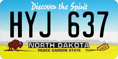 ND license plate HYJ637