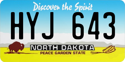 ND license plate HYJ643