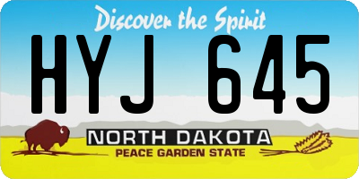 ND license plate HYJ645