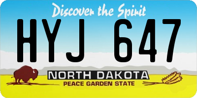 ND license plate HYJ647