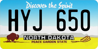 ND license plate HYJ650