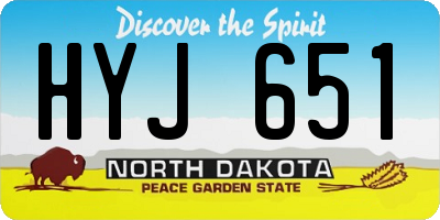 ND license plate HYJ651