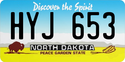 ND license plate HYJ653