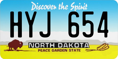 ND license plate HYJ654