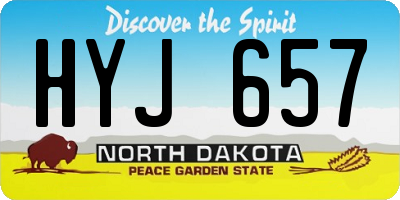 ND license plate HYJ657