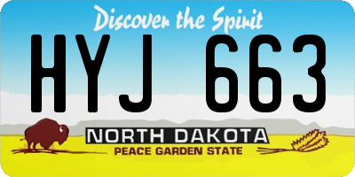 ND license plate HYJ663