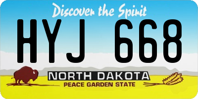 ND license plate HYJ668
