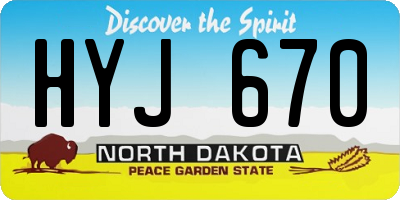 ND license plate HYJ670