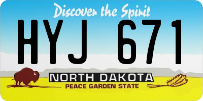 ND license plate HYJ671