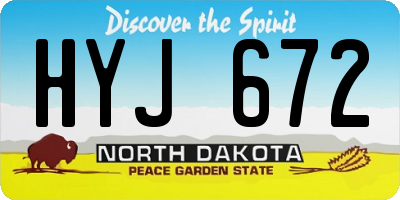 ND license plate HYJ672