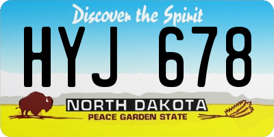 ND license plate HYJ678