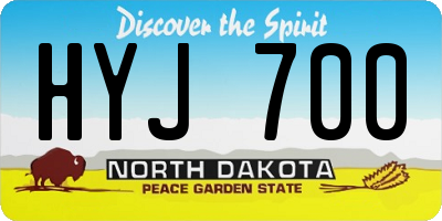ND license plate HYJ700