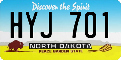 ND license plate HYJ701
