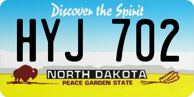 ND license plate HYJ702