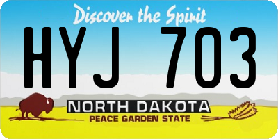 ND license plate HYJ703