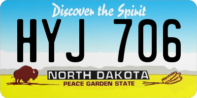 ND license plate HYJ706