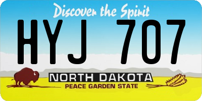 ND license plate HYJ707