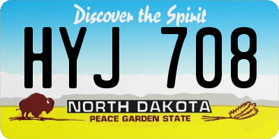 ND license plate HYJ708