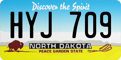 ND license plate HYJ709