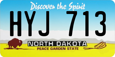 ND license plate HYJ713