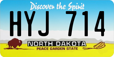 ND license plate HYJ714
