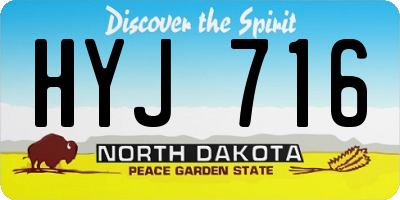 ND license plate HYJ716